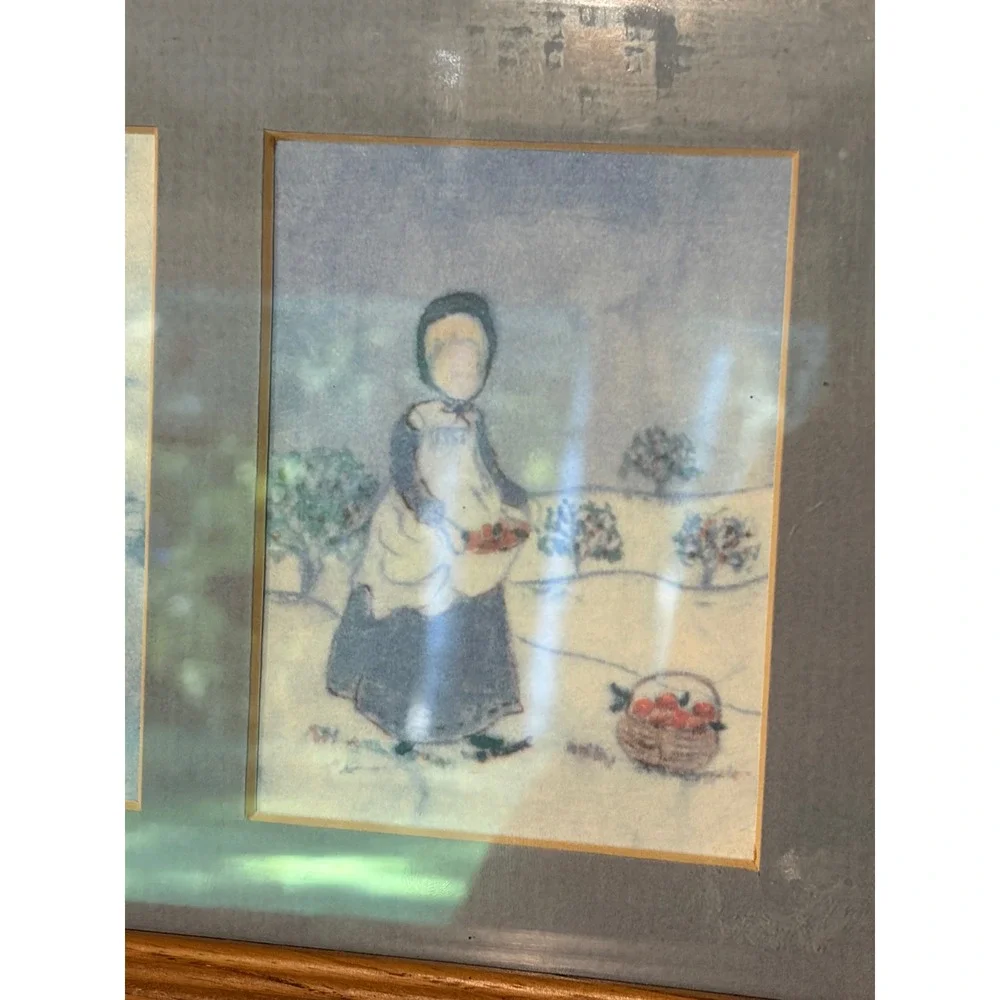 Batiks by Barbara Rasa Children Amish Folk Cabin Country Art Print Framed Decor
